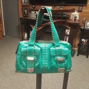 Vintage-Rare MICHAEL Michael Kors Teal Lthr Shoulder Bag/Satchel w/ Dust Bag